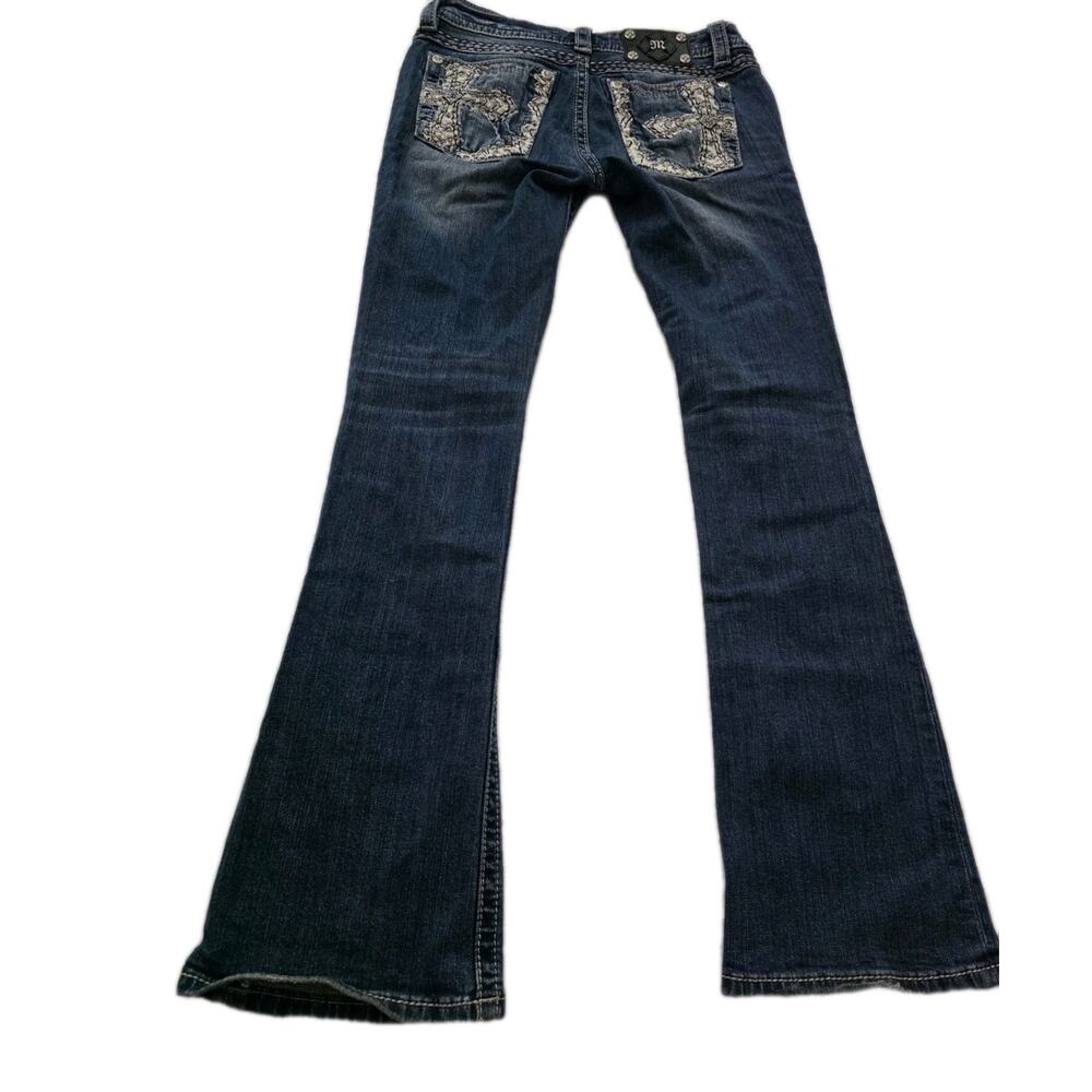 Miss Me Jeans Size 29 Embellished Cross Embroidered Y2K Signature Boot - Picture 2 of 11